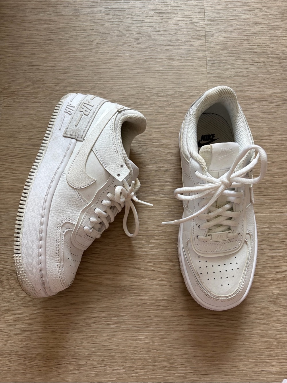 Nike Air Force 1 Low Shadow Triple White Sneakers Womens Size 6.5